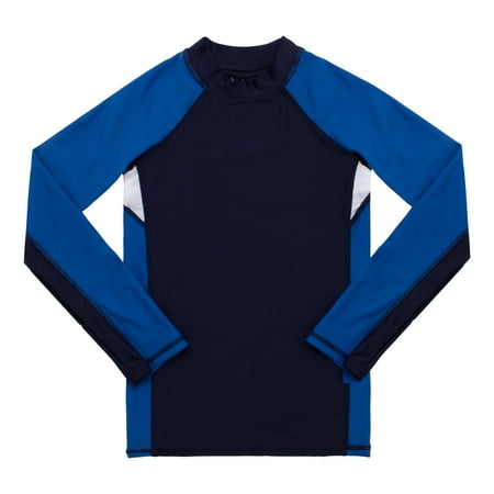 

KIDPIK Boys Swim Wear Long Sleeve Color Block Rash Guard Swim Shirt Size: 2T - XL (14)