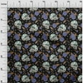 thumbnail image 3 of oneOone Velvet Black Fabric Skull Dress Material Fabric Print Fabric By The Yard 58 Inch Wide-aB, 3 of 5