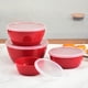 thumbnail image 1 of Juego de recipientes apilables vankin fáciles de usar con tapas herméticas, 4 recipientes de plástico para almacenar en rosa, perfectos para organizar el refrigerador., 1 of 8