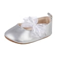 thumbnail image 2 of hengsof Infant Girls Soft Sole First Walking Shoes with Adorable Bow, Breathable Non Slip Crib Shoes for Babies 0-12 Months, Spring Fall Baby Girl Princess Shoes, 2 of 8
