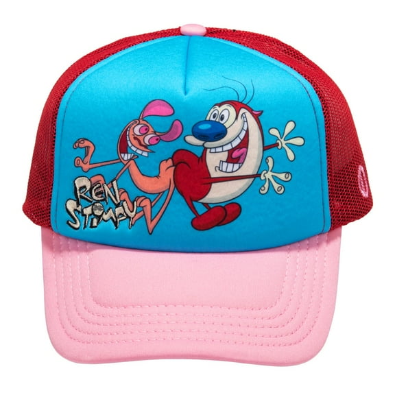 ODD SOX - Ren & Stimpy Trucker Hat – Snapback Cap – Mesh Back – One Size Adjustable Fit