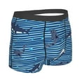 thumbnail image 3 of Bingfone Sharks On White Blue Striped Men'S Underwear - Casual Stretch Boxer Briefs-Large, 3 of 9