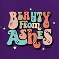 thumbnail image 6 of Wild Bobby Beauty From Ashes Groovy Font With Stars Vintage Women Graphic Tee, Purple, Medium, 6 of 6
