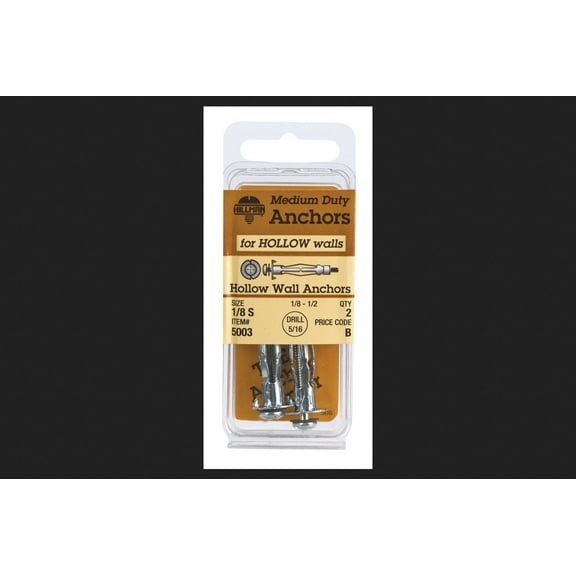Hillman Hollow Wall Anchor 1/8 Xs 2/Card