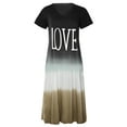 thumbnail image 5 of Ichuanyi Woman Dress Women Plus Size Daily Tie-dyed Color Block Loose V Neck Short Sleeve Maxi Dress, 5 of 6