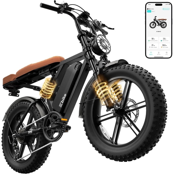 TST Electric Bike for Adults, 48V/15AH Battery, 20"x4" Fat Tire, 750W Motor Off-Road E Biker, UL2849