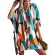 thumbnail image 3 of Ekouaer Women's Swimsuit Cover Up 3/4 Sleeve Beachwear Bikini Coverups Button Down Oversized Cover Up Shirt S-3XL, 3 of 5