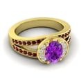 thumbnail image 3 of 2.35 Carat Beautiful Oval Cut Amethyst & Garnet Gemstone Bridal Ring for Women Solid 18K Yellow Gold Size 3 by Diamond-Capitals, 3 of 8