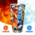 thumbnail image 5 of Fotbe Yellow White Daisy Pattern Pattern 20 oz Tumbler Stainless Steel Vacuum Insulated Coffee Ice Cup Double Wall Travel Flask Leak-proof Coffee Cup-Without Straw, 5 of 8