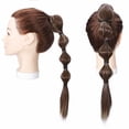 thumbnail image 5 of Benehair Claw on Ponytail Clip in Bubble Braid Pony Tail Hair Extensions For Women 18" Light Brown & Ash Blonde, 5 of 7