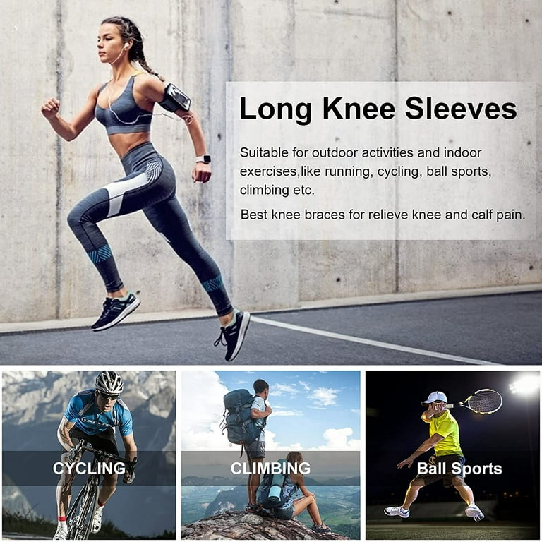 Full Leg Sleeves Long Compression Leg Sleeve Knee Sleeves Protect Leg, for  Man Women Basketball, Arthritis Cycling Sport Football, Reduce Varicose