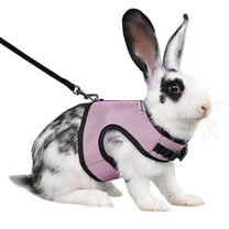 Rabbit Harness and Leash Soft Mesh Small Pet Harness, No Pulling Comfort Padded Vest for Guinea Pigs, Ferret, Chinchilla, Bunny, Rats, Iguana, Hamster