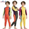 thumbnail image 4 of Greeniant Traje de neopreno para niños de 2,5 MM, traje de baño térmico de neopreno resistente a los arañazos para niños con cremallera trasera, traje Deportes acuáticos manga amarilla morada XL Greeniant OD003690-09, 4 of 6