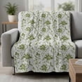 thumbnail image 2 of Green Flower Blanket Soft Cozy Warm Throw Blanket for Couch, Plush Fuzzy Flannel Fleece Blankets for Sofa, Country Watercolor Vintage Floral Bed Blankets Lightweight Gifts for Women, 50"x60", 2 of 9