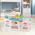 thumbnail image 3 of Costway 3-Piece Kids Table and Chair Set Toddler Activity Study Desk with  Building Blocks, 3 of 10