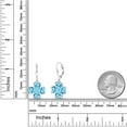 thumbnail image 2 of Gem Stone King 925 Sterling Silver Swiss Blue Topaz Dangle Earrings for Women (7.62 Cttw, Gemstone November Birthstone, Heart Shape 6MM), 2 of 3
