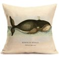thumbnail image 3 of 4 Pack Sea Animal Whale Home Decor Pillowcase Different Whale Species with Text Introduction Cotton Linen Throw Pillow Case Cushion Cover Protector 18x18 Inches, 3 of 7