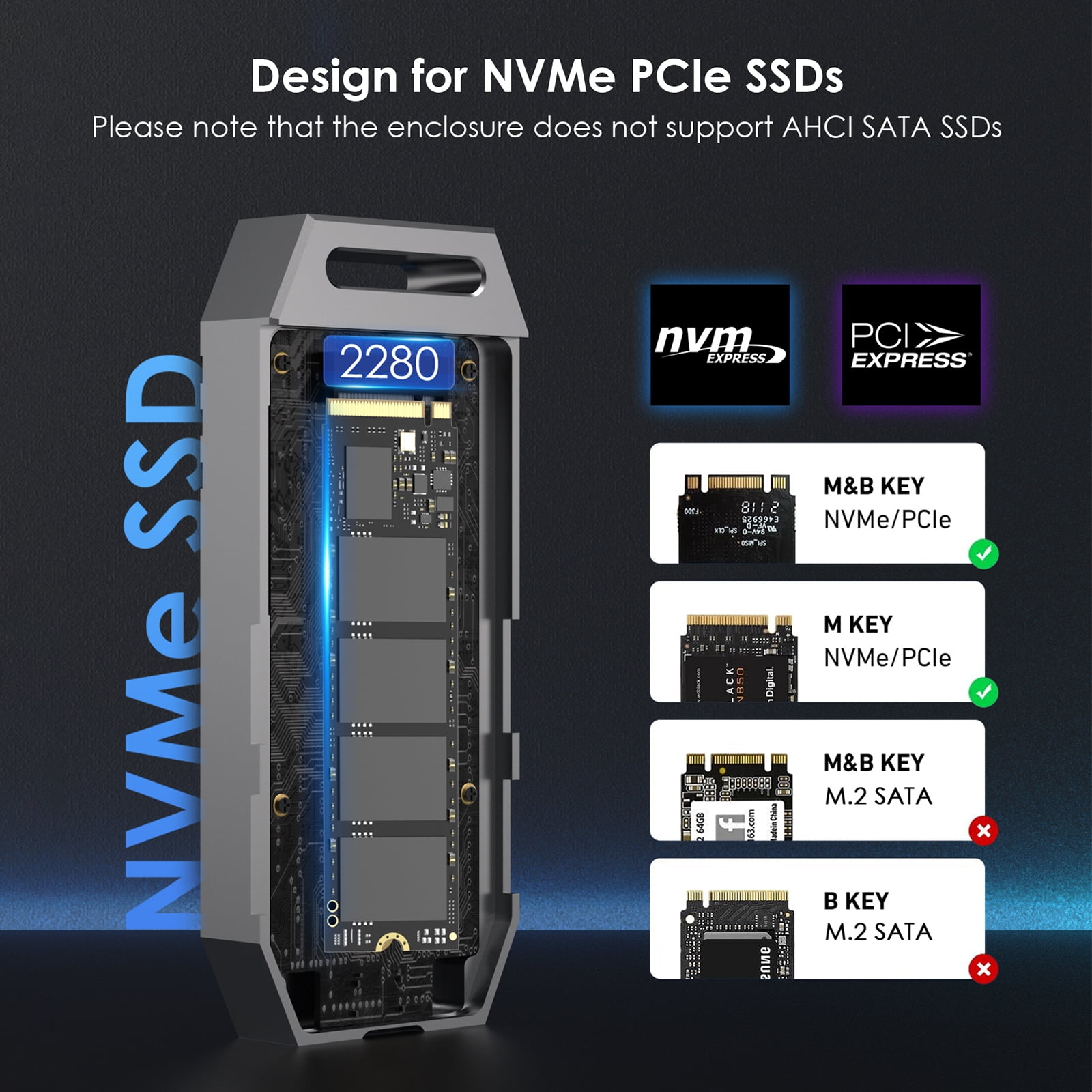 WAVLINK 40Gbps USB4 NVMe SSD Enclosure - Thunderbolt 4/USB4 Compatible, 8TB Support, 3800MB/s Speed, Aluminum Cooling Fan for M.2 PCIe NVMe 2280 SSD (Mac/Windows/Linux)
