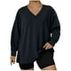 thumbnail image 1 of HongQid Plus-Size Shirts for Women Trendy V Neck Tops Oversized Long Sleeve Tees Dressy Pullover Tunics, 1 of 4