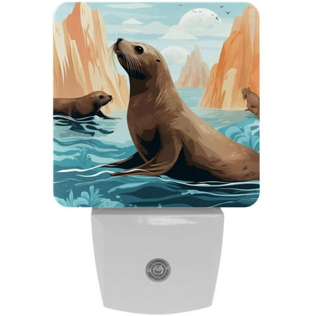 

Sea lion LED Square Night Lights with Motion Sensor - Modern and Energy Efficient Illumination for Any Room - for Hallways Bathrooms and Bedrooms