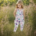 thumbnail image 4 of KkSLirnhs Size 2Y-10Y Toddler Girls Kids Printing Jumpsuit Playsuit Strap Romper Summer Outfits Clothes Yellow 4 Years, 4 of 6