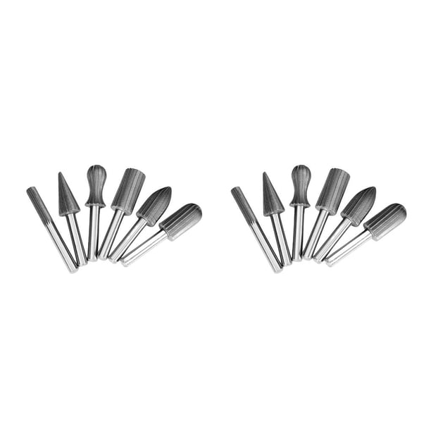 Riwesomey Cabezales de molienda rotativos Fresado de carpintería Limas de desbarbado Acero DIY Pulido Grabado Limado Herramientas reutilizables 6PCS Tipo 2 2piezas Riwesomey CBP264879