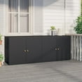 thumbnail image 1 of vidaXL Armoire de Rangement de Jardin Noire 198x55,5x80 cm en Rotin Poly, 1 of 5