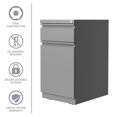 thumbnail image 6 of Hirsh 20" Deep Mobile File Cabinet 2 Drawer with XL Backpack Drawer, Letter Width, Silver, 6 of 18