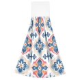 thumbnail image 7 of Yayeee Kitchen Hanging Hand Towels Set of 2 with Loop Bathroom Absorbent Tie Towel, Navy Blossom Mosaic, 7 of 7