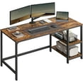 thumbnail image 1 of VASAGLE Computer Desk, Writing Desk with 2 Shelves on Left or Right, Work Table for Office Living Room, Steel Frame, Industrial, Rustic Brown and Ink Black LWD47X, 1 of 7