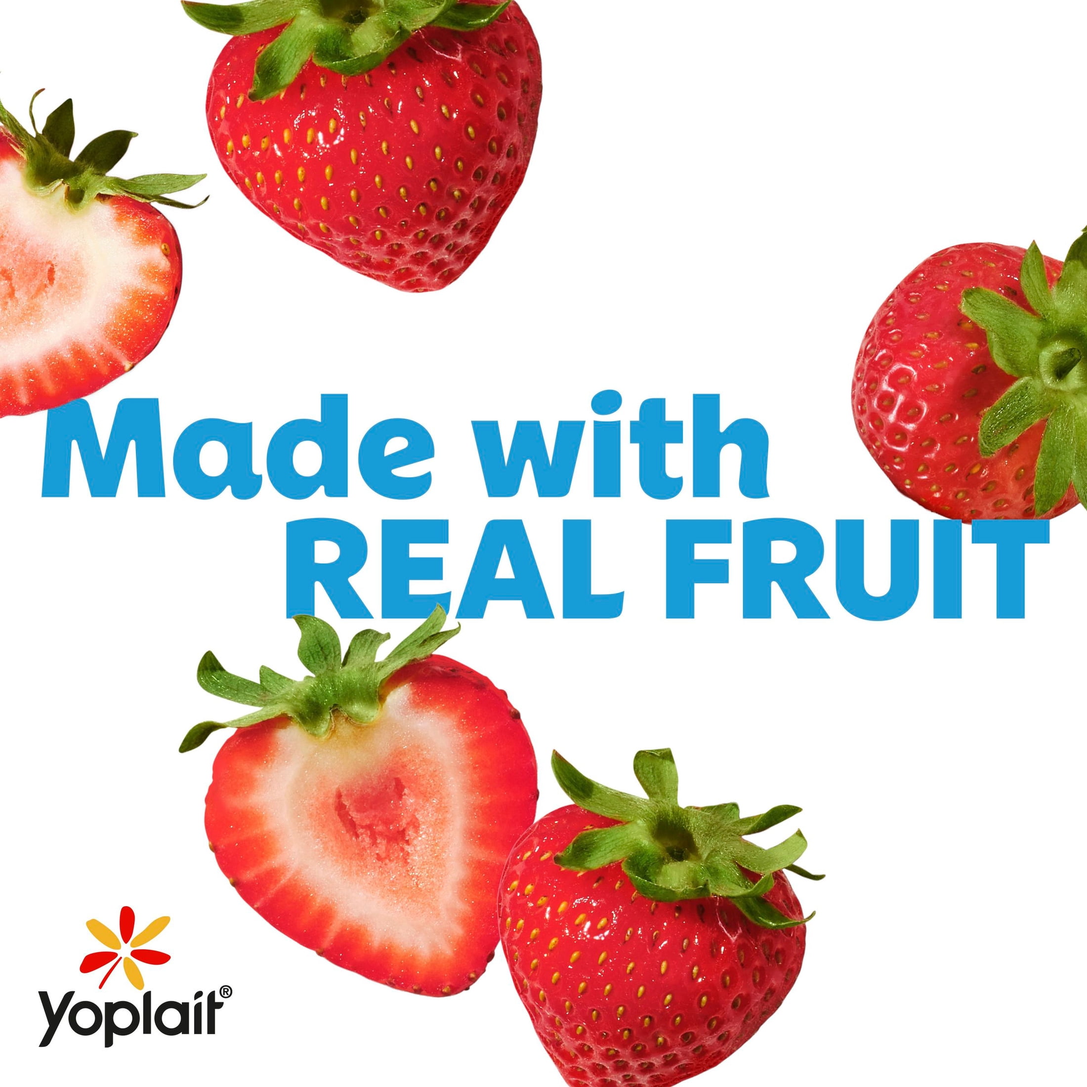 Yoplait Enjoy ZERO Strawberry Fat Free Yogurt Cup, 0g Added Sugar, Protein Snack, 6 oz