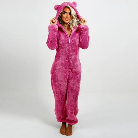 

JNGSA Lounge Sets For Women Womens Pajama Sets Women Long Sleeve Hooded Jumpsuit Pajamas Casual Winter Warm Rompe Sleepwear Clearance