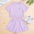 thumbnail image 5 of Odeerbi Niñas de Hielo Seda Seca Rápida Conjuntos Atléticos de Manga Corta Superior Skort Conjunto Ropa Deportiva Transpirable Para 5-15 Años, 5 of 5