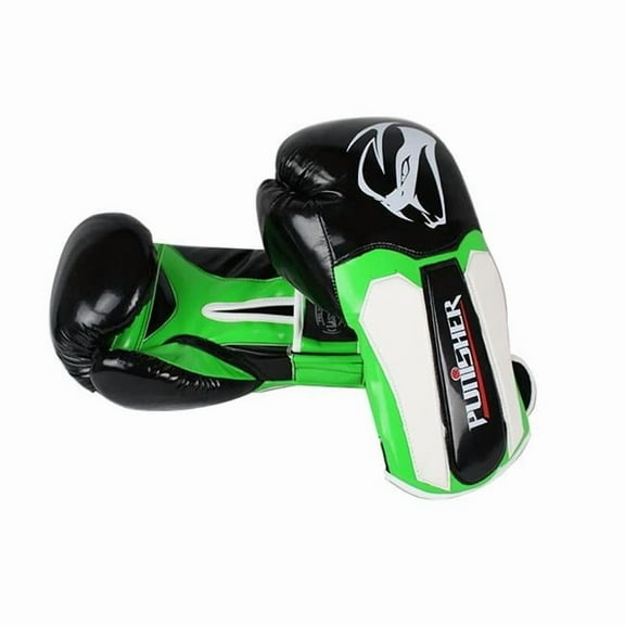 Shelter 9495-12 12 oz Last Punch Punisher Boxing Gloves, Black & Green - Adult