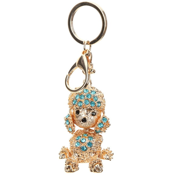 KALLORY Blue Poodle Keychain Creative Dog Key Chain Pendant Backpack Purse Charm