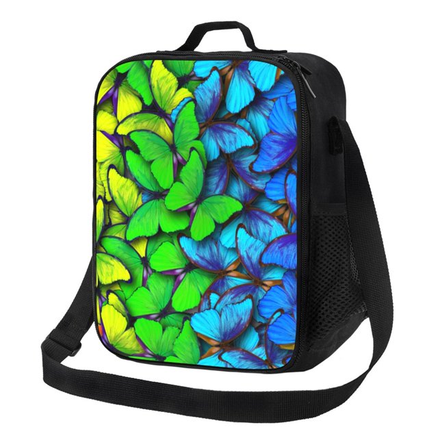 Disketp Multicolored Butterflies Bolsa Térmica Estampada para Almuerzo, Lonchera para Hombres y Mujeres Adultos
