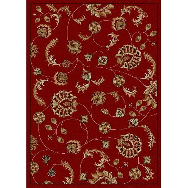 Radici 1835-2010-RED Como Tapis Rectangulaire Rouge Transitionnel Italie - 3 Pi. 3 Po. L x 4 Pi. 11 Po. H