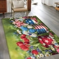 thumbnail image 3 of Independence Day Washable Area Rug 2.7 x 5 ft Watercolor Flower Red Poppy White Daisy Blue Star, Soft Non Slip Rugs Stain Repellent Indoor Felt Carpet for Living Dining Room Bedroom Home Office, 3 of 9