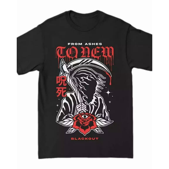 NEW From Ashes to New band BLACKOUT black T-shirt Unisex All sizes | eBay