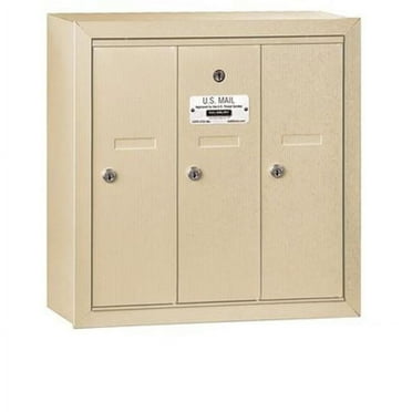 Salsbury Industries 3503SSU Vertical Mailbox - 3 Doors - Sandstone - Surface Mounted - USPS Access