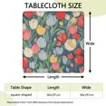 thumbnail image 2 of Pioneer Flower Floral Print Pattern Square Fitted Tablecloth with Elastic Edge,Square Table Cover,Washable Elastic Table Cover for Home Kitchen Party Decor 36"x36", 2 of 6