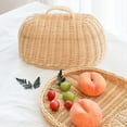 thumbnail image 2 of Rattan Storage Tray with Cover,Hand-Woven Wicker Baskets,Bread Fruit Food Breakfast Display Box,for Food, Fruit,Cake,Etc, 2 of 9