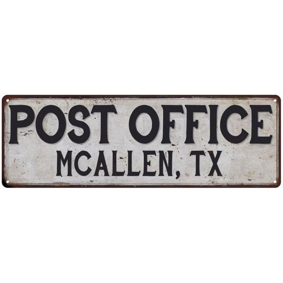 Mcallen, Tx Post Office Sign Vintage 6x18 206180011178