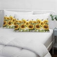 thumbnail image 4 of Sunflower Bee Body Pillow Cover, Pillowcase Protectors with Zipper, Breathable Decorative Throw Pillow Case Cover, Watercolor Yellow White Summer Spring Pillow Shams for Couch Sofa 24x36Inch, 4 of 8