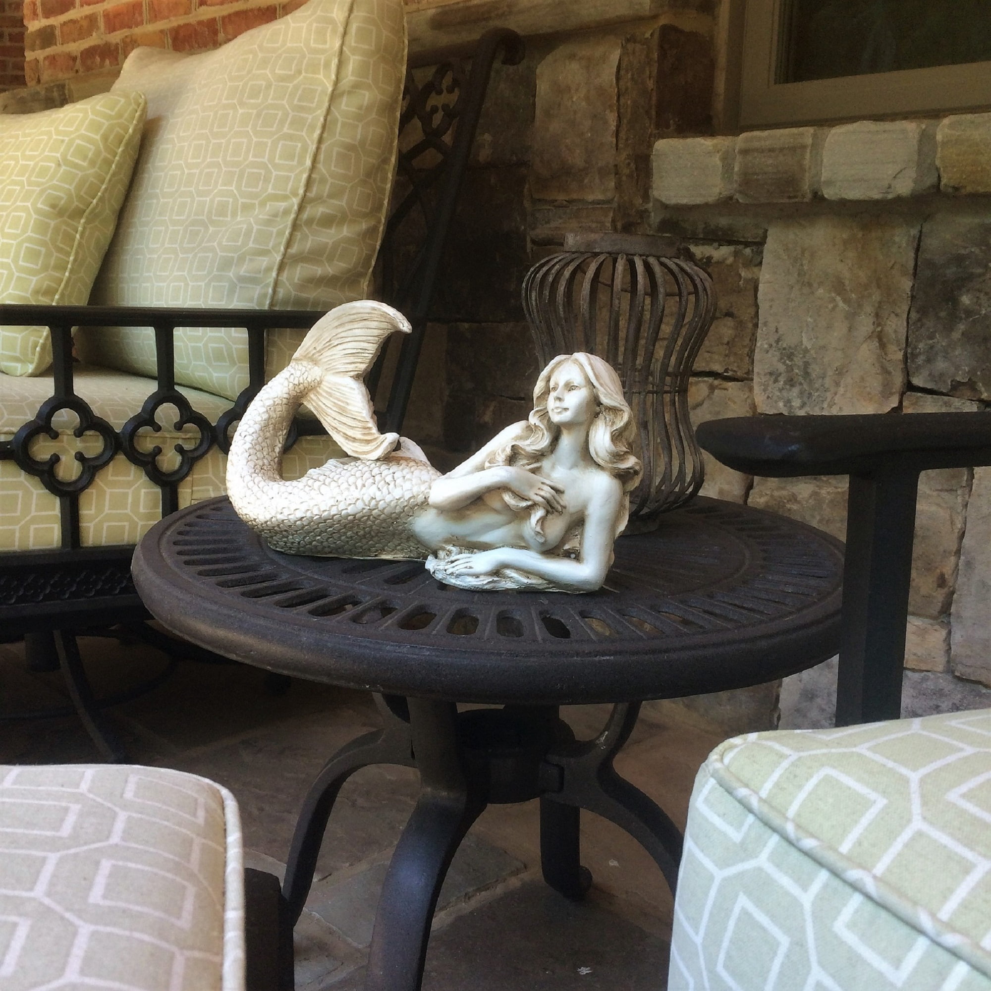 Homestyles 12 in. Bronze Patina Sexy Mermaid Nautical Beach Statue