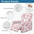 thumbnail image 5 of Xoenoiee Pink Cow Print Recliner Chair Covers 4-Pieces Recliner Covers Stretch 1 Seat Reclining Chair Cover Washable Lazyboy Recliner Covers Furniture Protector for Living Room, 5 of 7