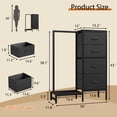thumbnail image 4 of HIGDBFE 4 Drawers Dresser with Clothes Rack, Small Bedroom Organizer, 44''H Fabric Dresser with Hanging Rod, Black, 4 of 9