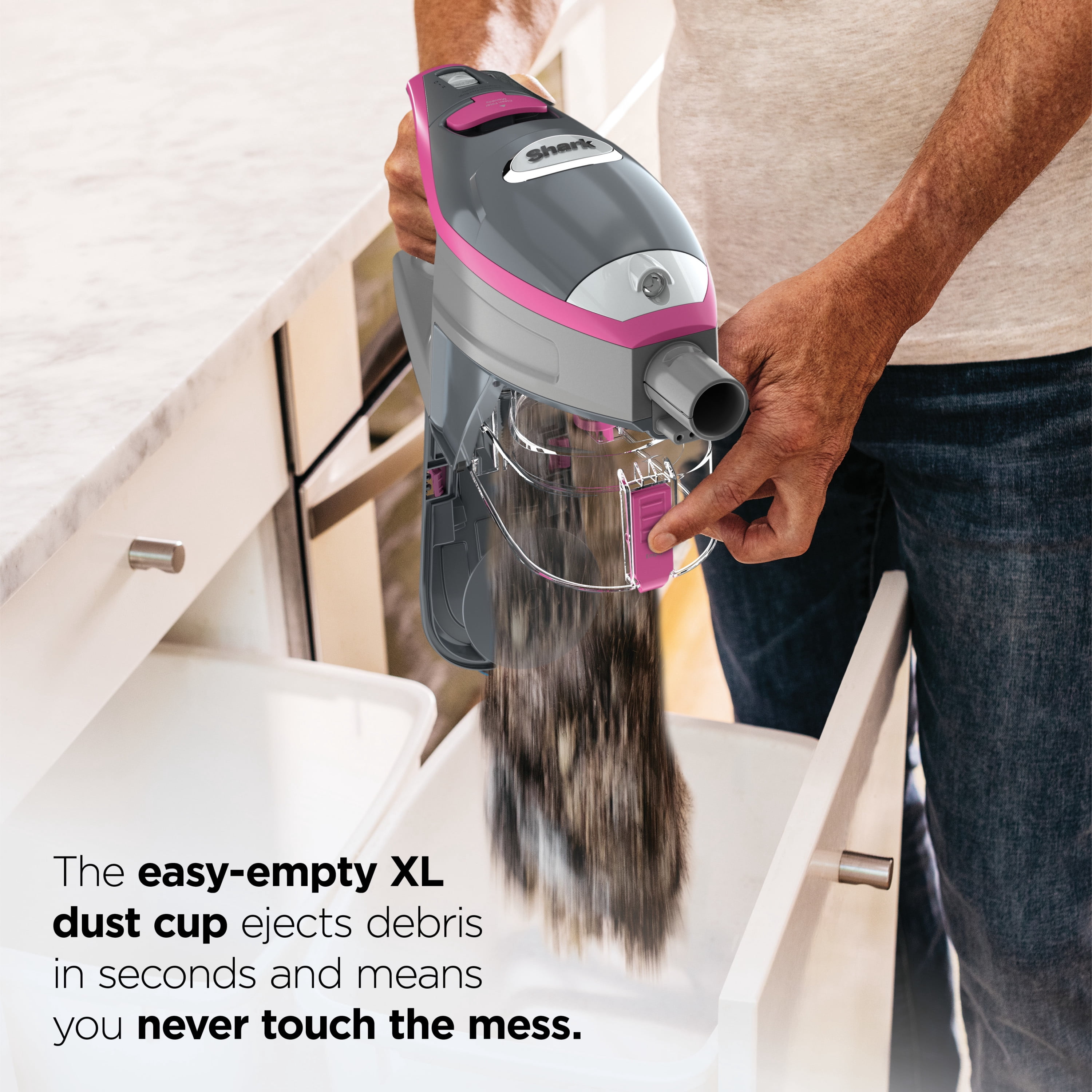 Shark Rocket Pro DLX Corded Stick Vacuum, Carpet and Hardfloors, Pet Friendly, Advanced Swivel Steering, XL Cup, Anti-Allergen Dust Brush, Removable Handheld, HV371 Fuchsia