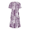 thumbnail image 6 of GaThRRgYP Women's Casual Ruffle Short Sleeve Dress,Women's Fashion Summer Print Short-sleeved V-neck Casual Dress Purple XXL, 6 of 8