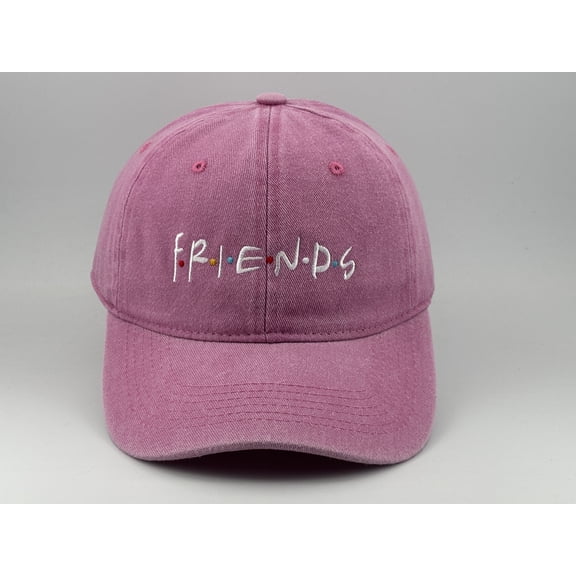 FRIENDS Letter Embroidered Adult Washed Cotton Baseball Hat Adjustable Dad Cap